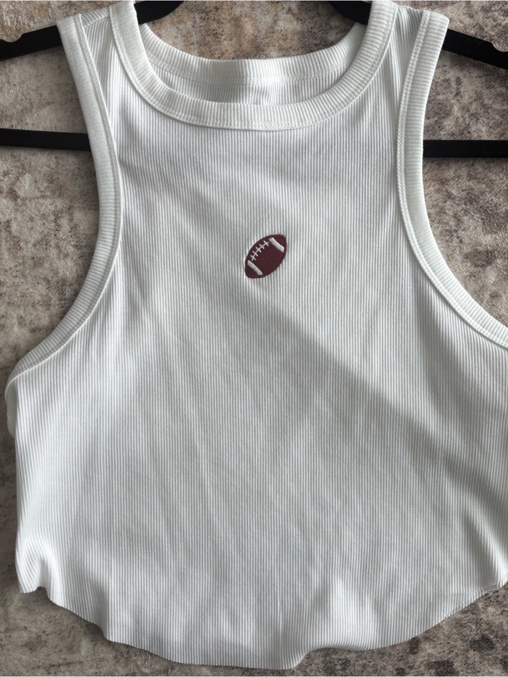 Target White Ribbed Tank with Football Patch